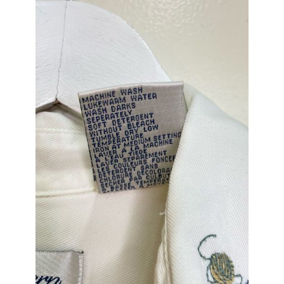 Vintage Northern Treasures 90s Size XS Embroidered Cats & Yarn Button Down Shirt - Picture 6 of 7